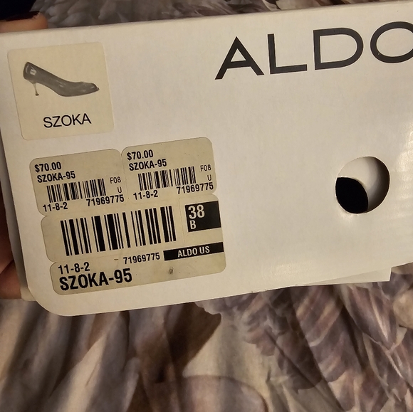 Aldo Black Patent Leather Peep Toe. - Picture 6 of 7